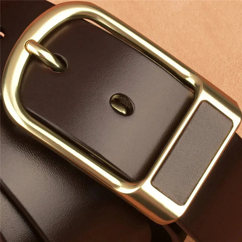 Genuine Leather For Mens High Quality Buckle Jeans Cowskin Casual Belts