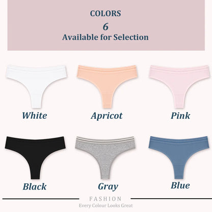 3pcs Seamless Cotton Thongs Panties Womens Sport Underwear