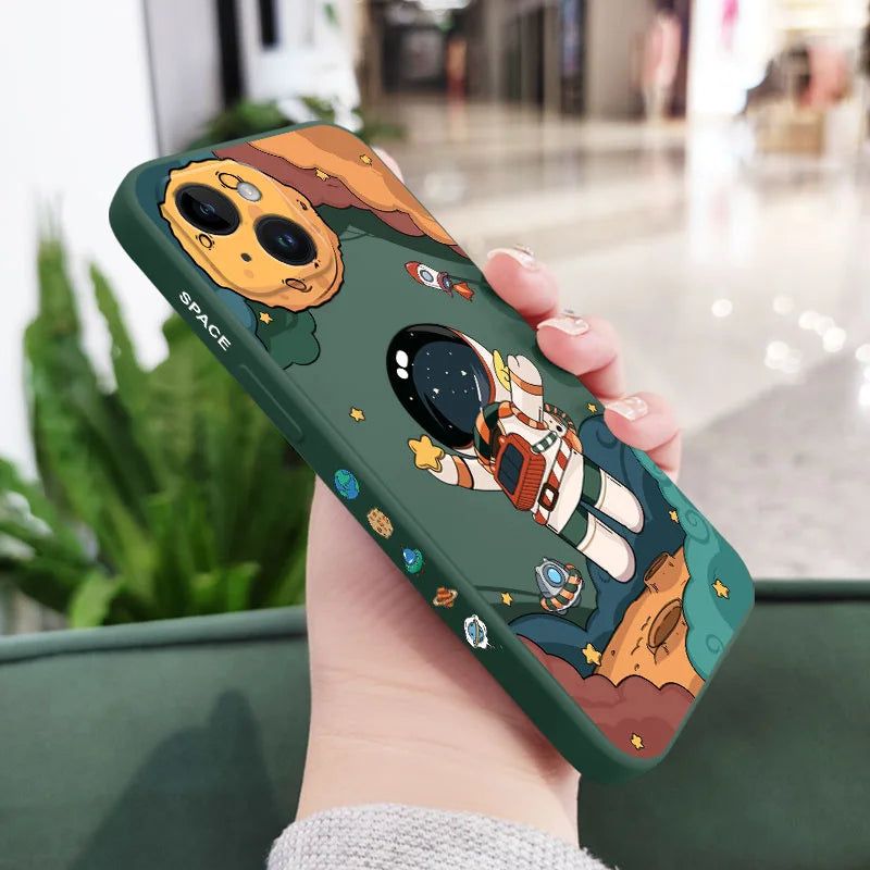 Hello Astronaut Phone Case For iPhone 16 15 14 13 Pro Max Mini