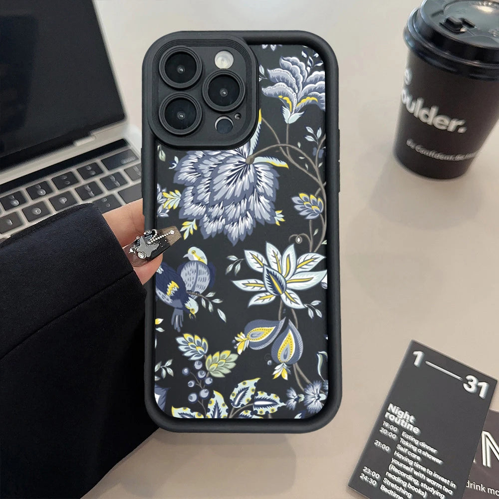 Flower Printed Phone Case For iPhone 15 14 13