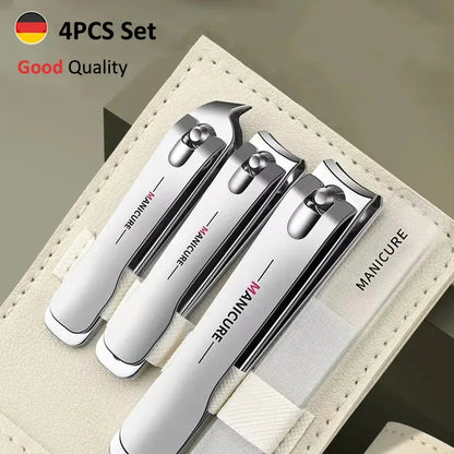 Nail Clippers Set 4 PCs with Rotating Leather Bag Professional Care Tools