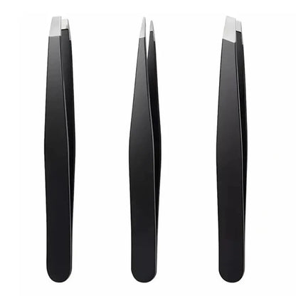 3pcs Premium Stainless Steel Eyebrow Tweezers Set