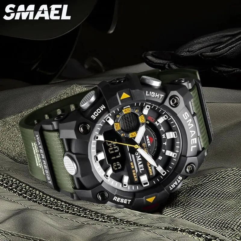 SMAEL Sport Watch Mens Shock Resistant 50M Waterproof