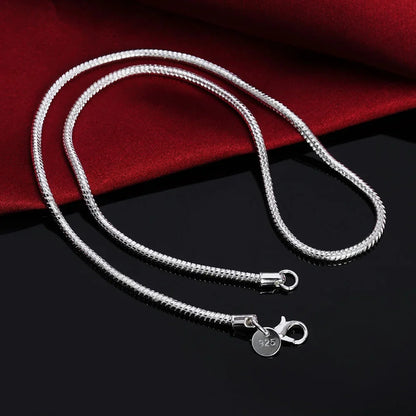925 Sterling Silver Solid Snake Chain Womens Mens Necklace