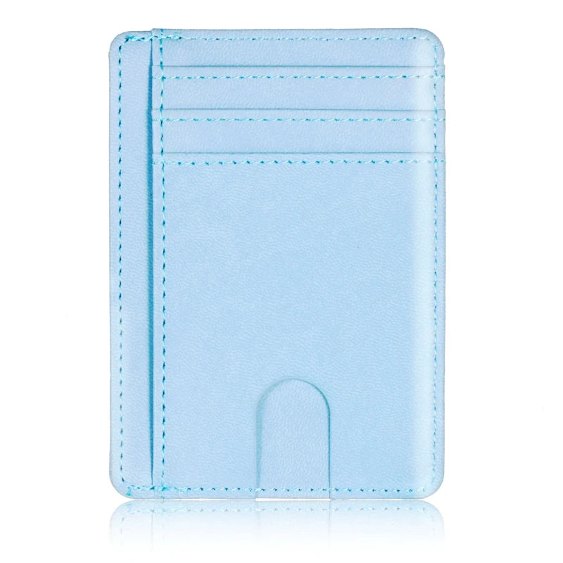 RFID Blocking Wallet Super Thin Mens Leather Card Holder