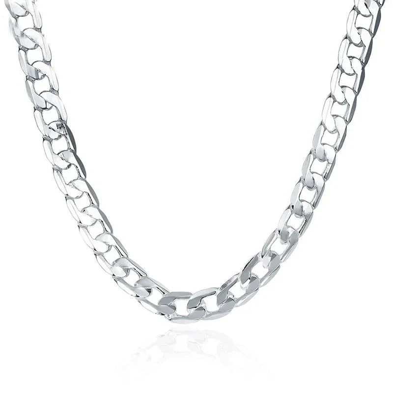 925 Sterling Silver Necklace For Mens Women Classic 6MM Chain