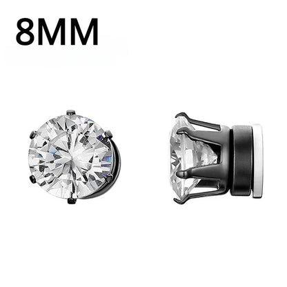 1Pairs Crystal Strong Magnetic Ear Stud Clip Earrings for Men and Women