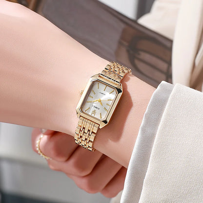 Fashion Square Quartz Casual Womens Alloy Watch