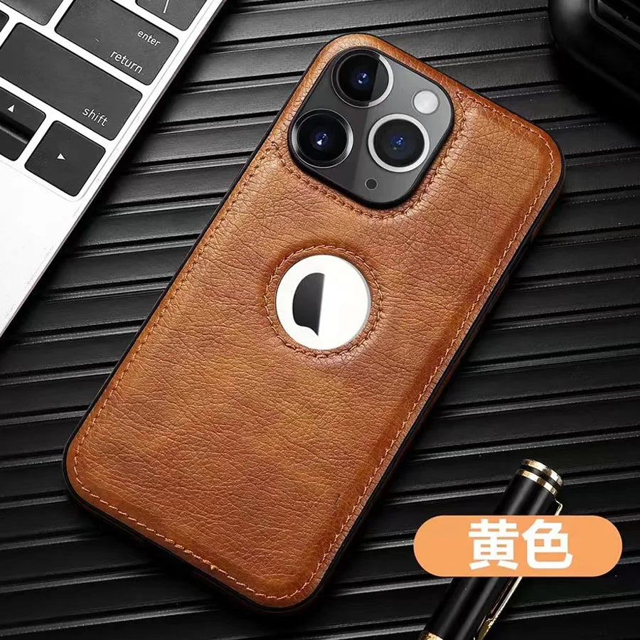 Luxury Leather Phone Case for iPhone 16 15 14 13 12 Pro Max Plus