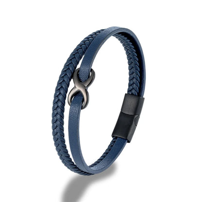 Men Multilayer Braided Leather Bracelets Friendship Infinity Love Knot