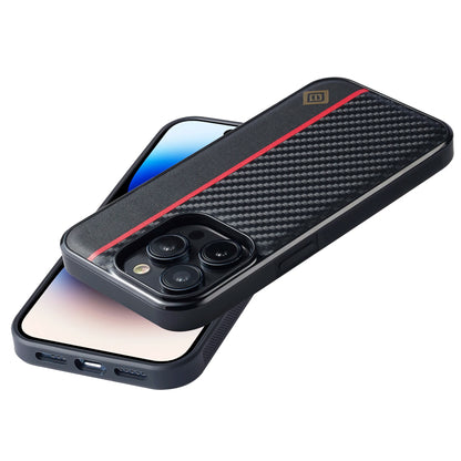 Carbon Fiber PU Leather Case For iPhone 16 15 14 13 12 11 Pro Max