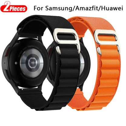 2pcs Strap For Samsung Galaxy Nylon Alpine Loop Bracelet Huawei Watch