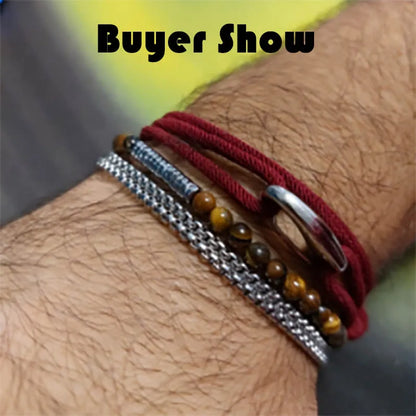 Adjustable Thin Cord Double Layer Handmade Weaven Rope Bracelet