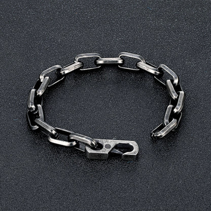 Locomotive Vintage Oxidized Men Punk Stainless Steel Motorcycle Bracelet