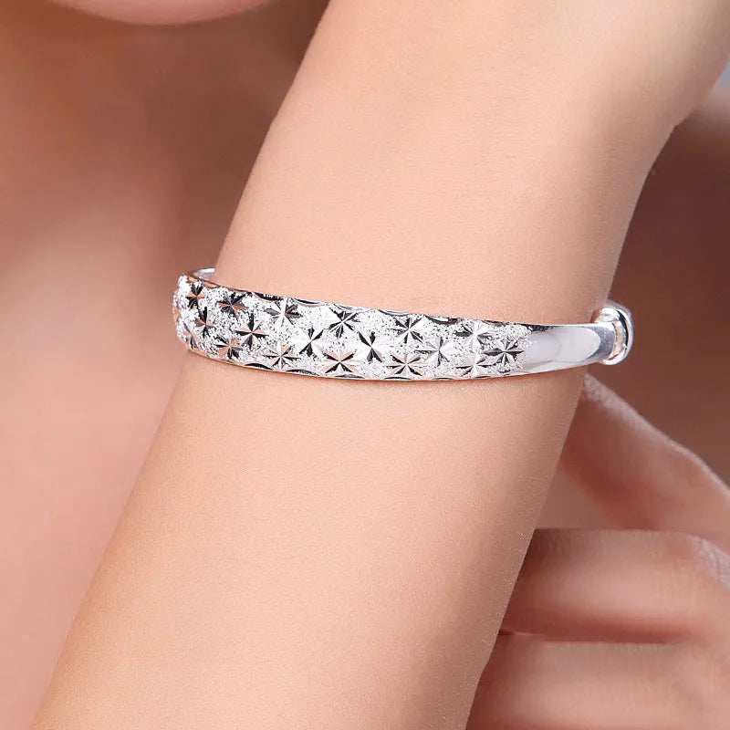 999 Sterling Silver Original Romantic Gypsophila Star Bracelets for Women