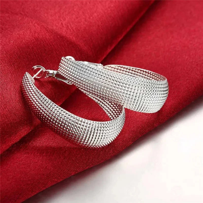 925 Sterling Silver Hoop Earrings For Women