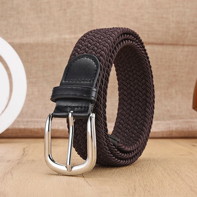 Mens Casual Woven Elastic Belt For Outdoor Rock Climbing Training