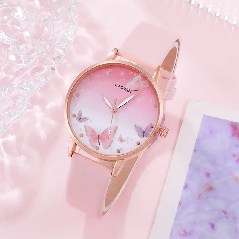 6PCS Set Women Fashion Quartz Watch Jwelry Set