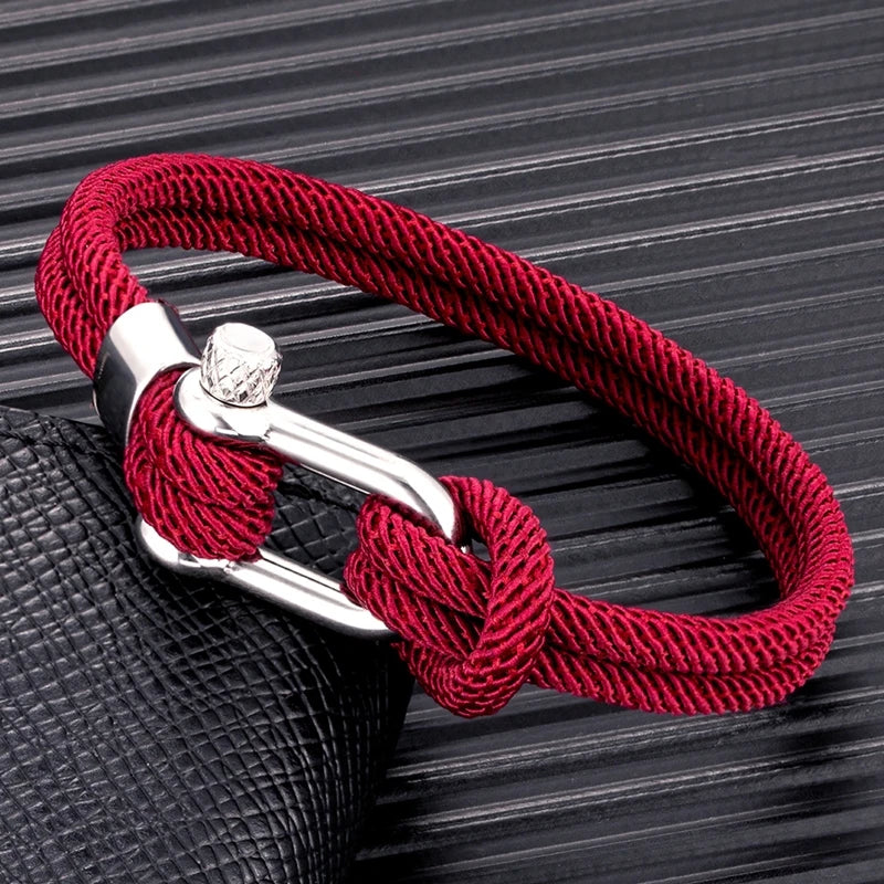 Nautical Rope Bracelet U Shape Shackle Buckle Survival Bracelets