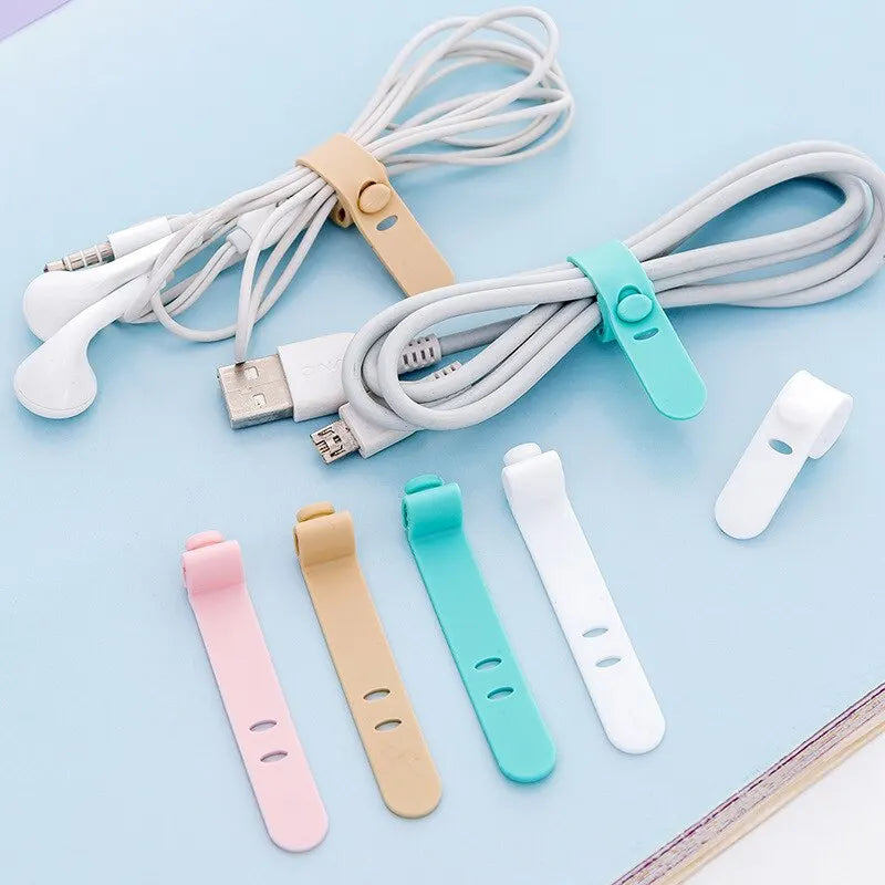 20pcs Cable Ties Winder Organizer Silicone Earphone Clips