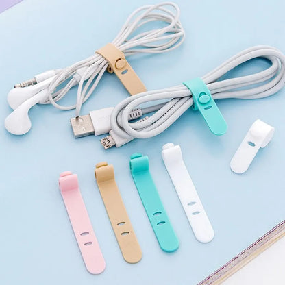 20pcs Cable Ties Winder Organizer Silicone Earphone Clips