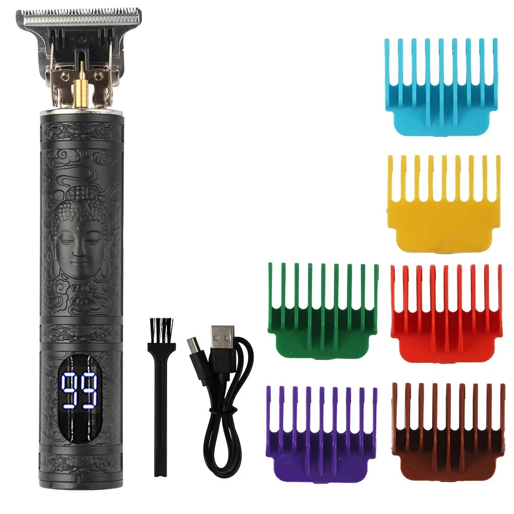 T9 LCD Electric Hairdresser Mens Clipper Hair Precision Trimmer