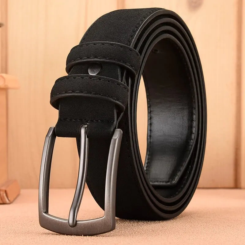 Mens Suede Belt Retro Trend Alloy Buckle