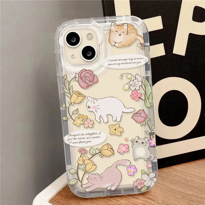 Flower Phone Case For iPhone 16 15 Aesthetic Floral Cute Cover