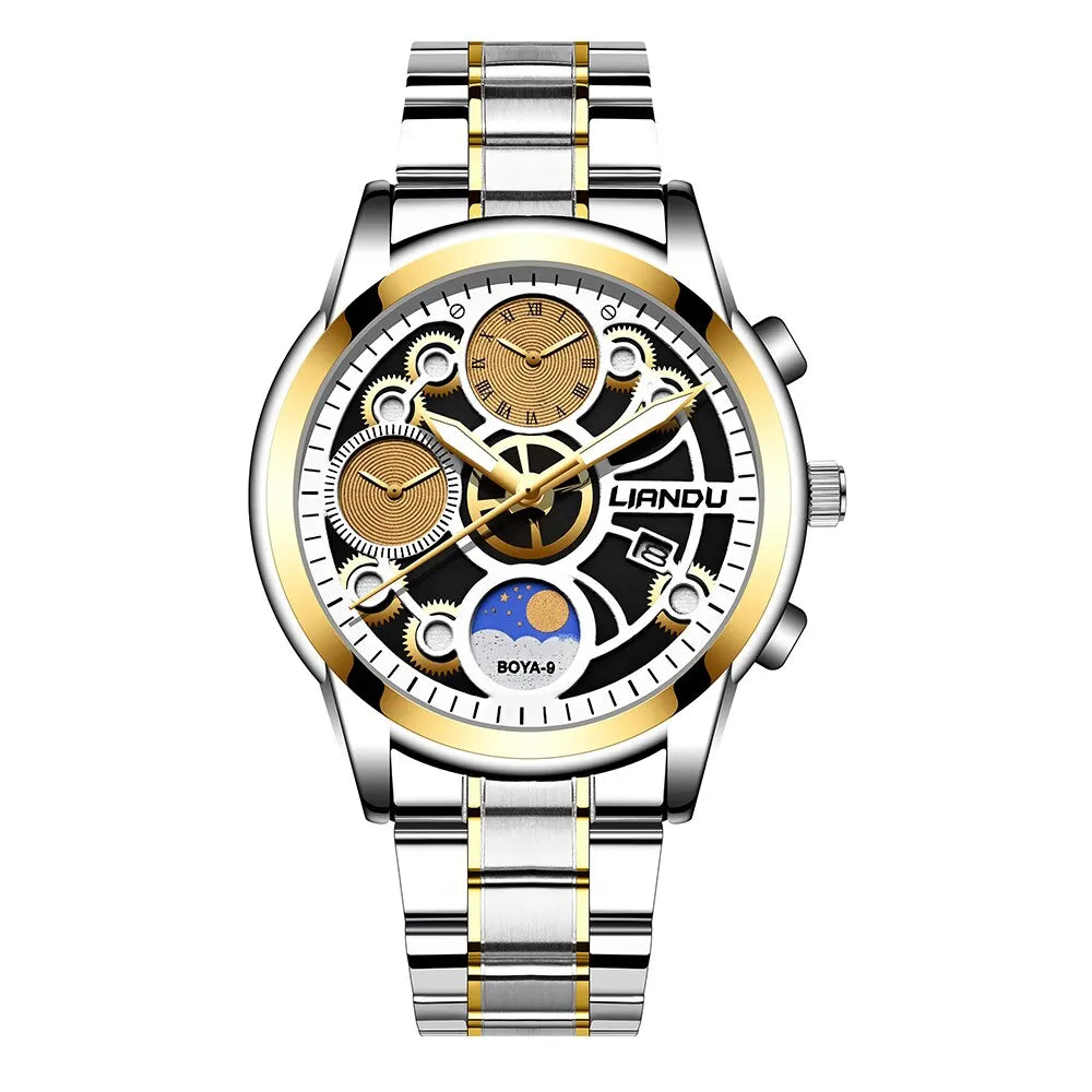 Fashion Mens Quartz Watch Mechanical Dial Sport Wristwatch