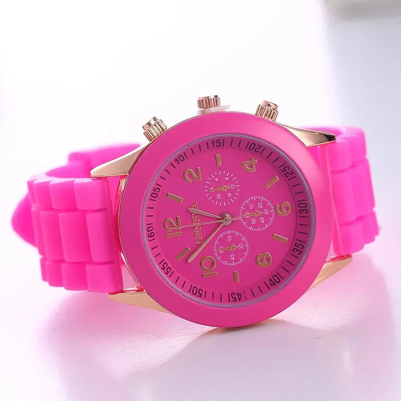 Ladies Fashion Watch Womens Silicone Quartz Wristwatch