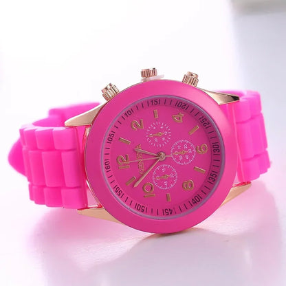 Ladies Fashion Watch Womens Silicone Quartz Wristwatch