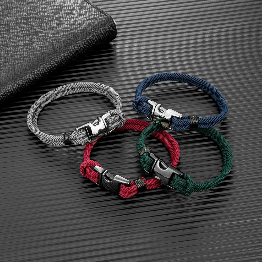 Unisex Safty Buckle Bracelets Charm Nautical Survival Rope Bracelet