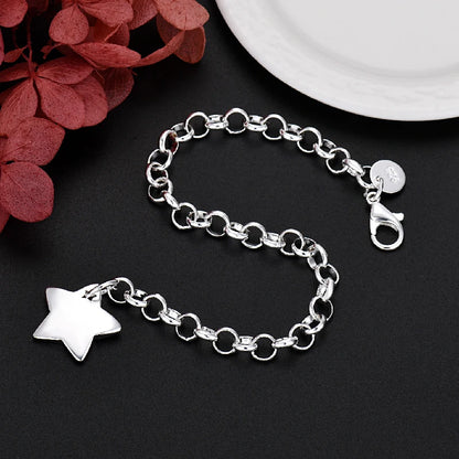 925 Sterling Silver Charm Star Bracelets for Womens