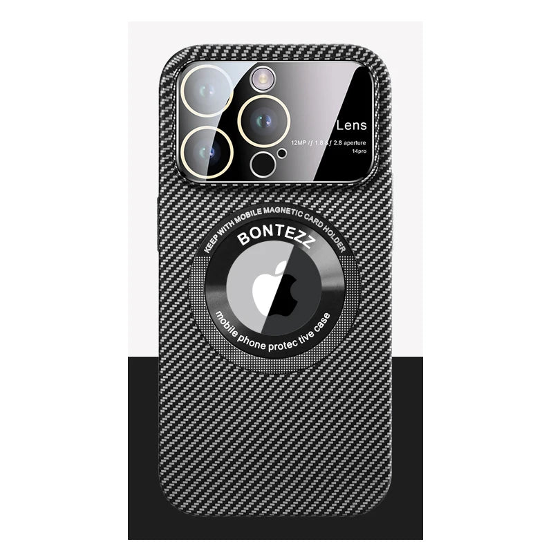 Carbon Fiber Large Lens Phone Case For iPhone 11 12 13 14 Pro Max