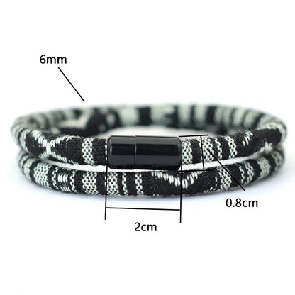 Mens Bohemia Rope Adventure Survival Bracelet