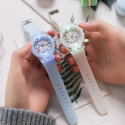 Kids LED Luminous Unicorn Students Silicone Quartz Watch