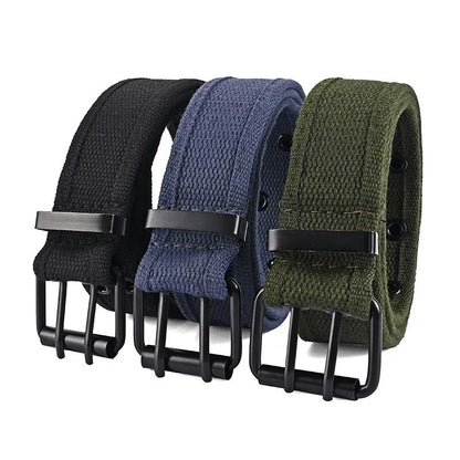 Unisex Double Row Needle Buckle Woven Belt Sports