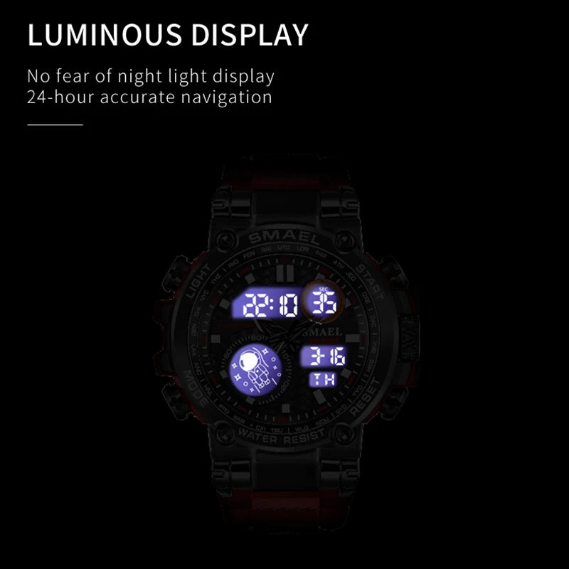 Mens Military Digital Quartz Watch Waterproof 50M Wristwatch