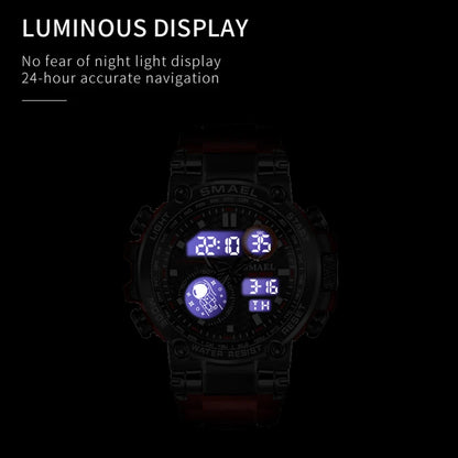 Mens Military Digital Quartz Watch Waterproof 50M Wristwatch