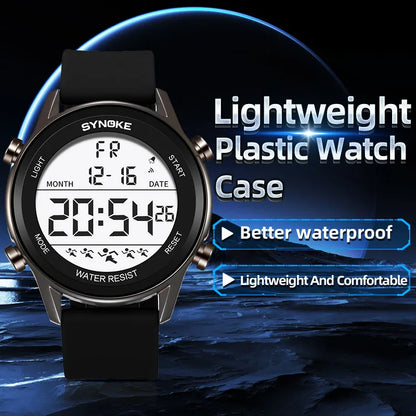 Mens Outdoor Sports Waterproof Multifunctional Luminous LED Digital Watch