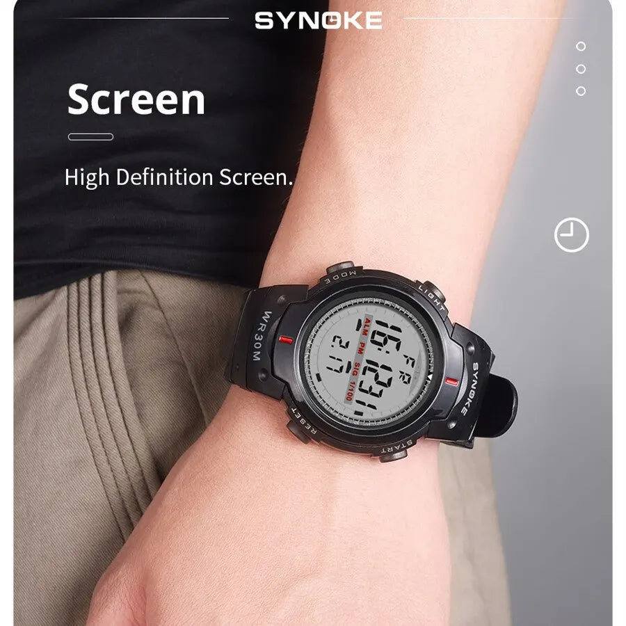 SYNOKE Mens Digital Watch Sports Waterproof