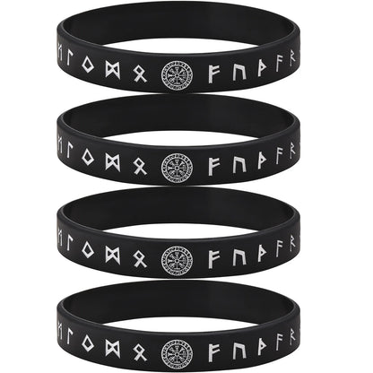 12mm Silicone Bracelet for Mens Nordic Viking Soft Rubber Silicone Wristband