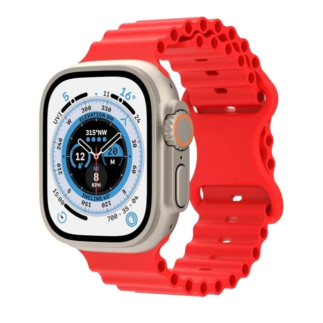 Silicone Ocean Strap for Apple Watch Breathable Ultra S9 8 7 6 5 4 3 SE