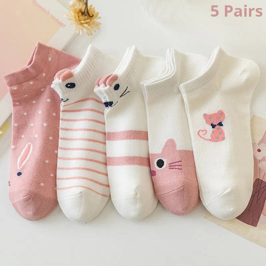 5 Pairs Women's Short Tube Socks