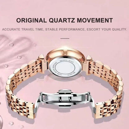 Womens Elegant Waterproof Stainless Steel Quartz Watch