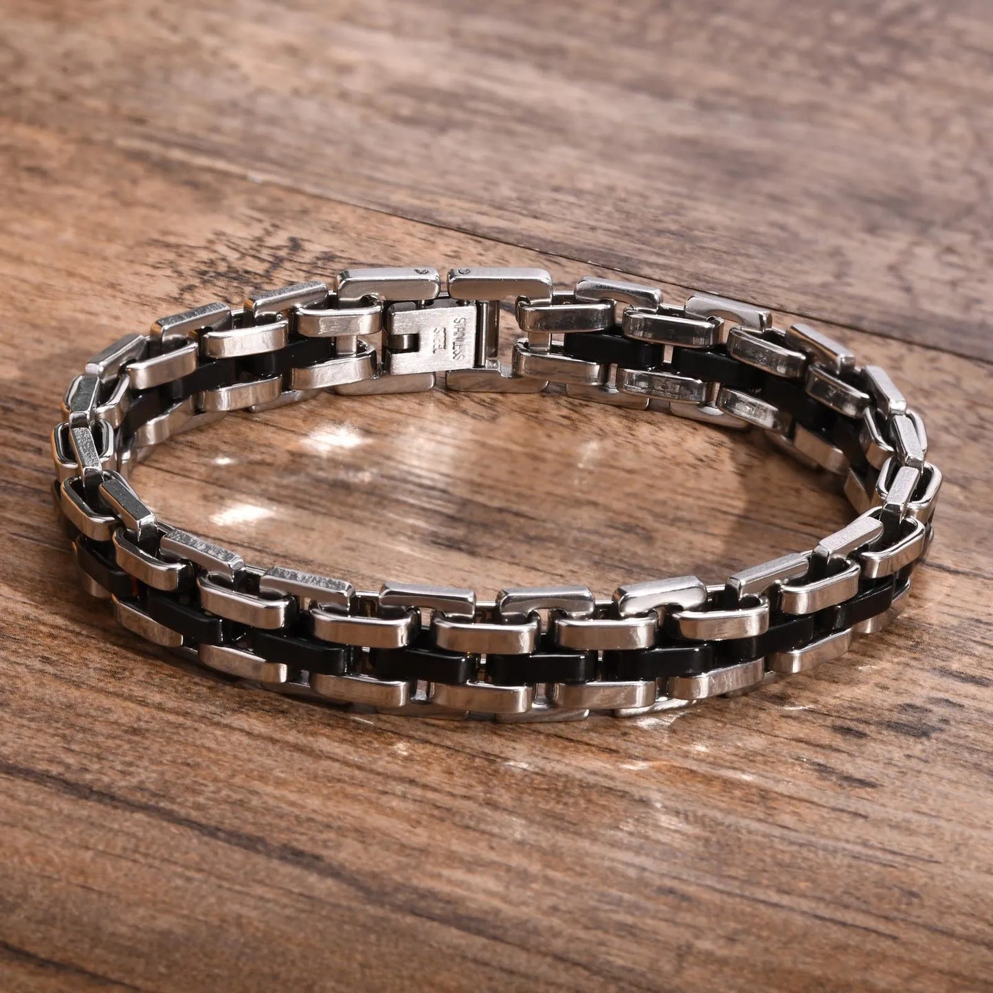 Gents Bracelet for Men Two Tone Stainless Steel Bracelets