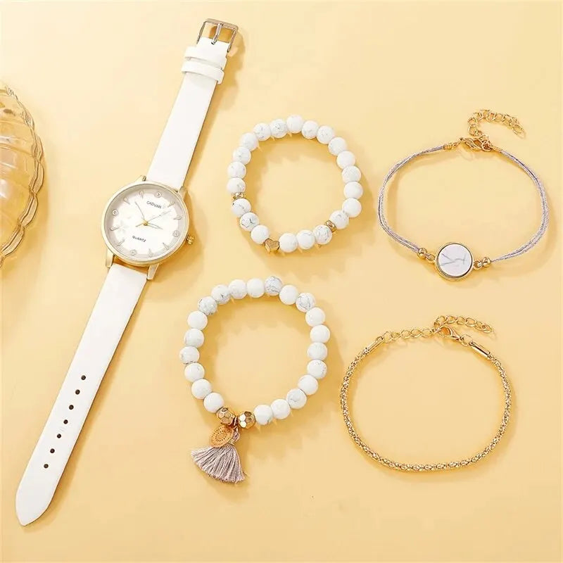 Women Bracelet Quartz Watch Set