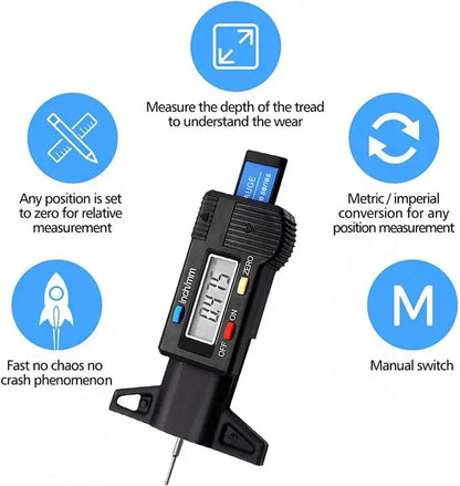 Digital Depth Gauge Caliper Tread Depth