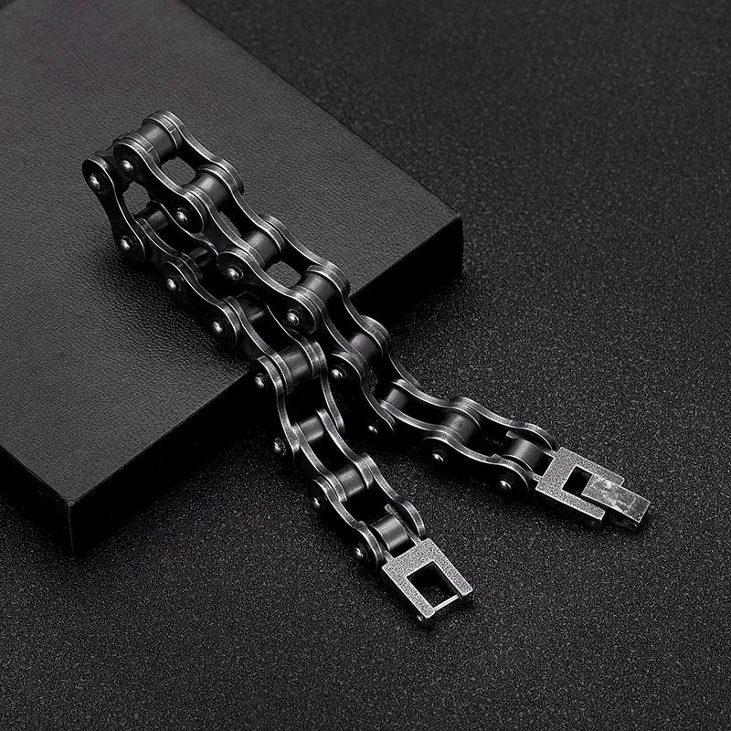 Locomotive Men Punk Rock Bicycle Chain Bracelet Stainless Steel Chain