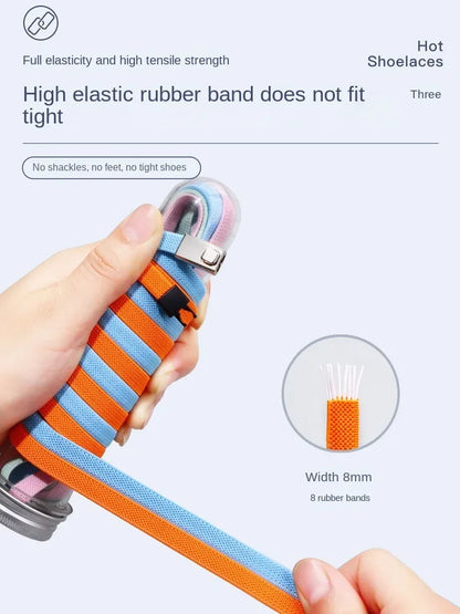 No Tie Shoe Laces Press Lock Insert Fixed Shoelaces Elastic Laces